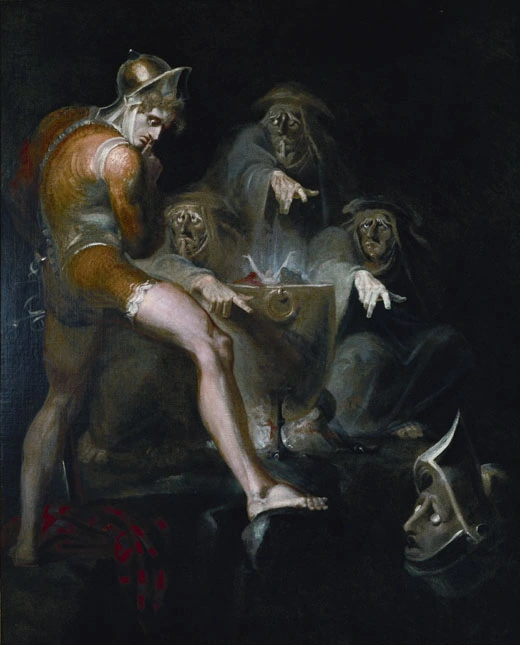 Macbeth e le tre streghe.